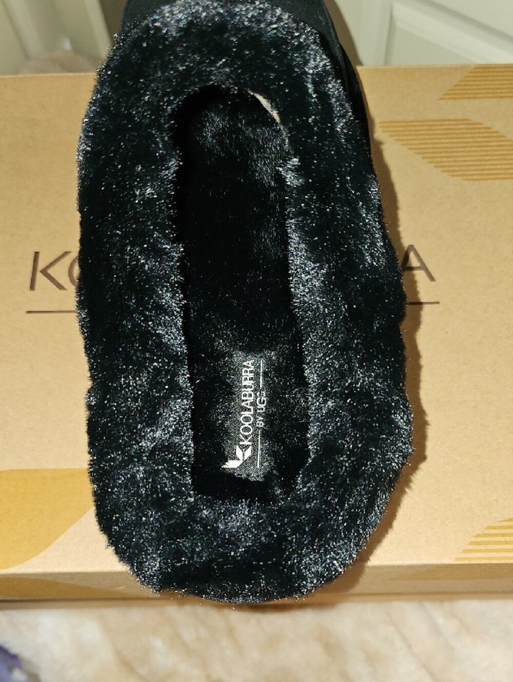 Koolaburra W Tizzey Black Faux Fur Slip-On Sueded Clog Size 10 - Picture 4 of 6
